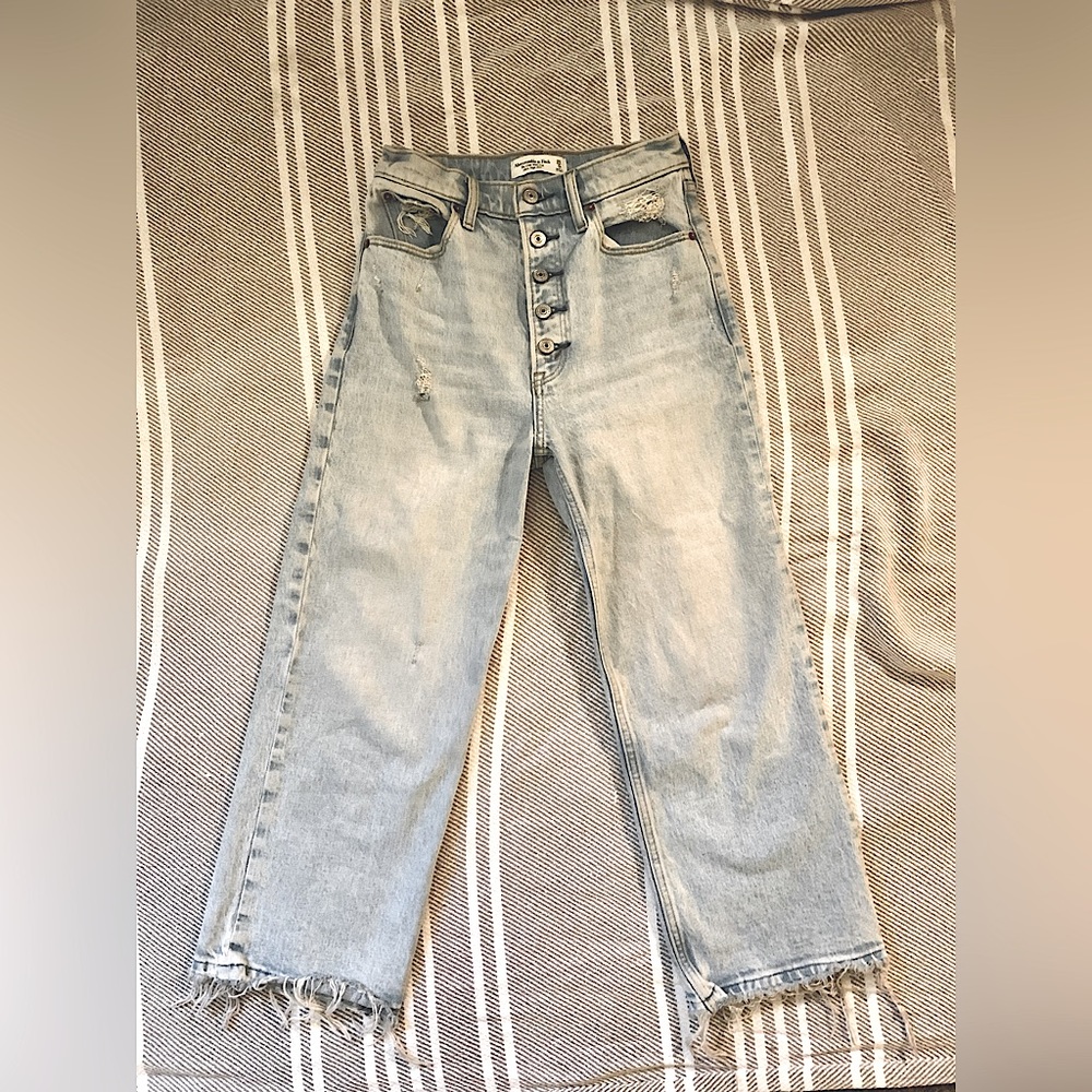 Abercrombie + Fitch Crop Wide Leg Ultra High Rise Jeans